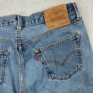 Vintage Y2K Levi's 501 Jeans 34x32.5 Button Fly Light Blue Medium Wash Mexico